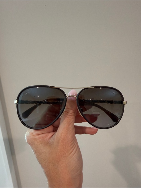 CHANEL Aviator Sunglasses in Silver with Dark Gradient Lenses main image 4
